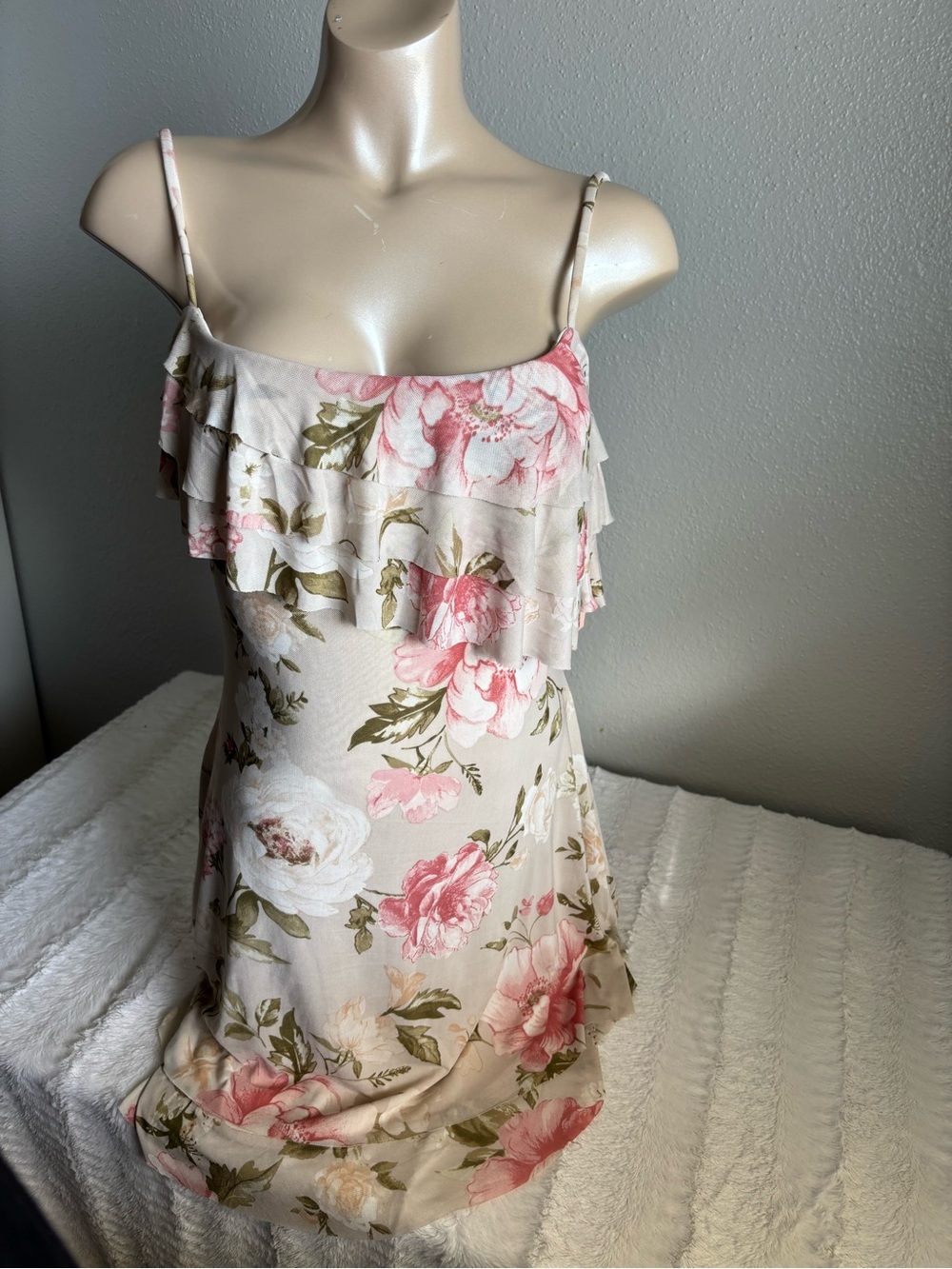 Floral Ruffle Spaghetti Strap Dress - Cottagecore. Coquette Y2K New